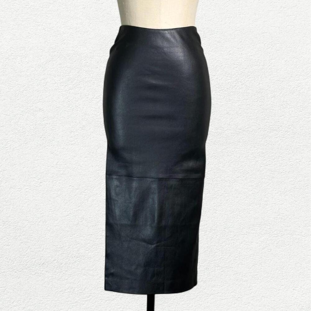 SPRWMN Carolyn Leather Tube Maxi Skirt in Black